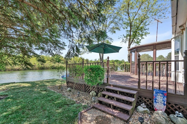 75 Largemouth Ln, Wilmington, IL 60481 - deck with a yard and a water view