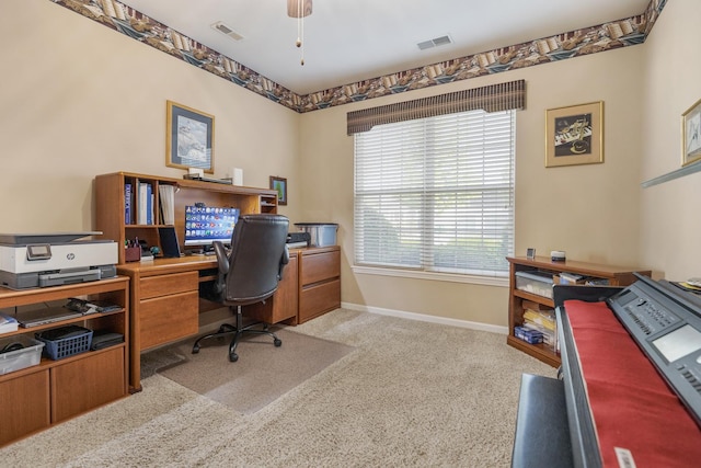 12183 Wildflower Ln, Huntley, IL 60142 - office featuring baseboards and light colored carpet