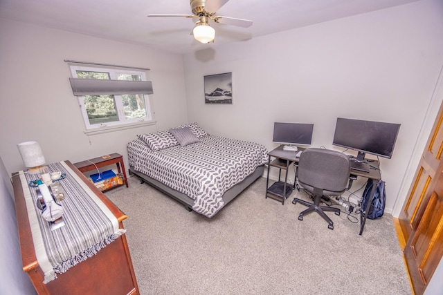 405 Farmington Ave, Joliet, IL 60435 - carpeted bedroom featuring a ceiling fan and a desk