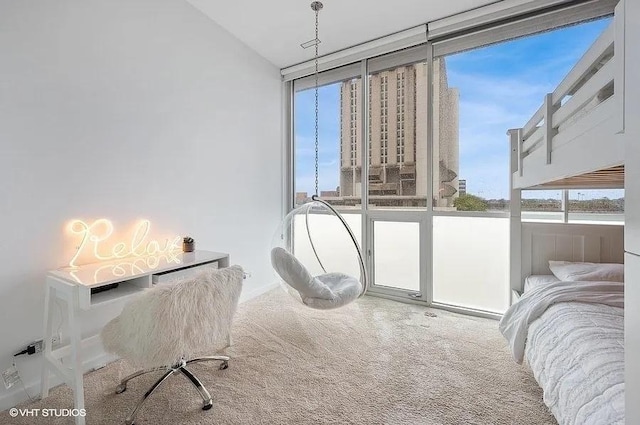 2157 W Division St Unit 401, Chicago, IL 60622 - bedroom featuring carpet floors and a wall of windows