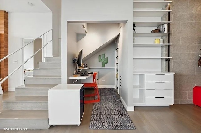 2157 W Division St Unit 401, Chicago, IL 60622 - stairs with wood finished floors, baseboards, and built in features