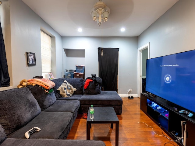 2322 S Trumbull Ave, Chicago, IL 60623 - living room featuring wood finished floors and recessed lighting