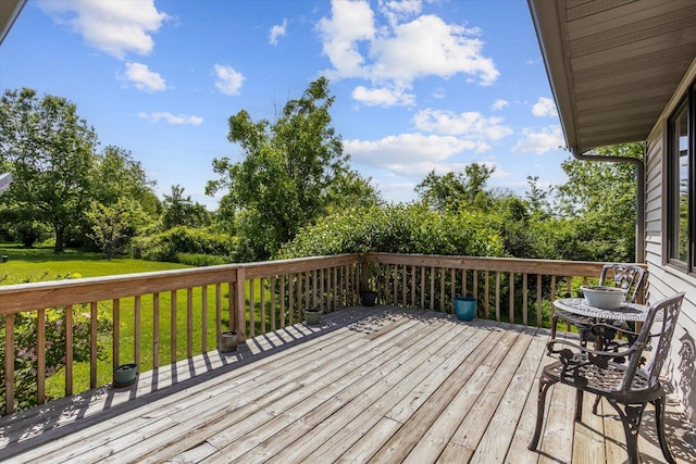 5057 Kasch Rd, Pecatonica, IL 61063 - wooden terrace featuring a lawn