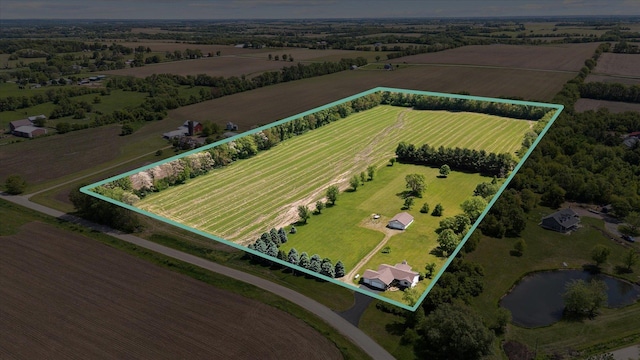 5057 Kasch Rd, Pecatonica, IL 61063 - overview of rural landscape with property parcel outlined and extensive farmland