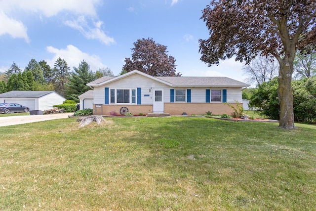 2383 Prairie Ave, Beloit, WI 53511 - single story home with a garage, a front yard, and brick siding