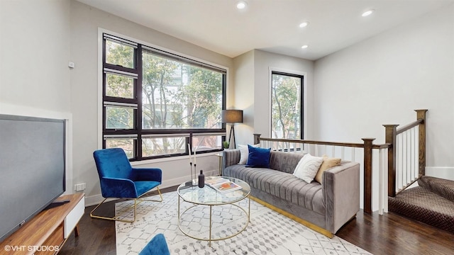 2330 W Armitage Ave Unit B, Chicago, IL 60647 - living room with wood finished floors, recessed lighting, and baseboards