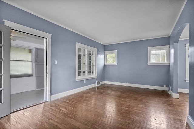 8 Manor Ct, Joliet, IL 60436 - unfurnished room featuring ornamental molding, wood finished floors, and baseboards