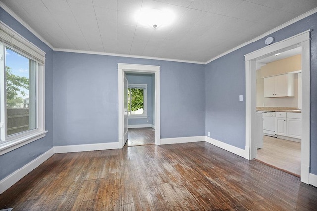 8 Manor Ct, Joliet, IL 60436 - spare room with wood finished floors, crown molding, baseboards, and a smoke detector