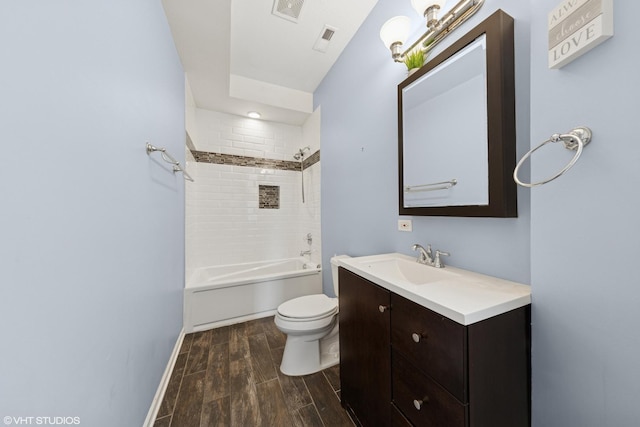 1933 W 22nd Pl, Chicago, IL 60608 - full bath with vanity, wood finished floors, and bathtub / shower combination