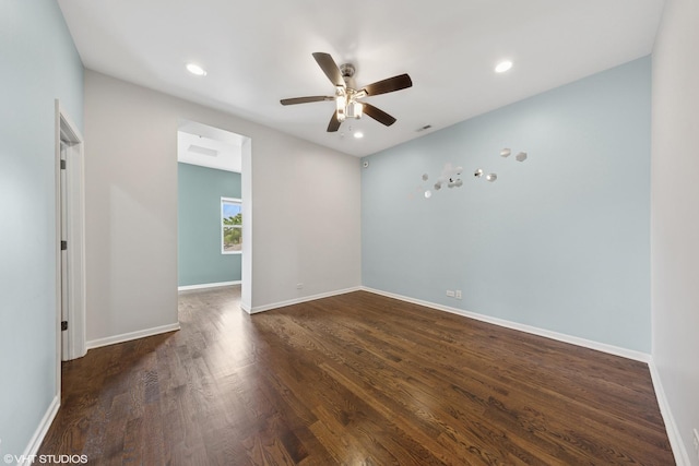 1933 W 22nd Pl, Chicago, IL 60608 - empty room with ceiling fan, wood finished floors, and recessed lighting