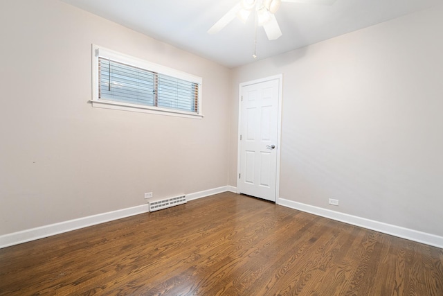 5708 W 82nd Pl, Burbank, IL 60459 - unfurnished room featuring a ceiling fan, baseboards, and dark wood-type flooring
