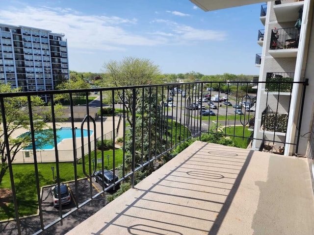 8815 W Golf Rd Unit 6B, Niles, IL 60714 - balcony featuring view of pool area