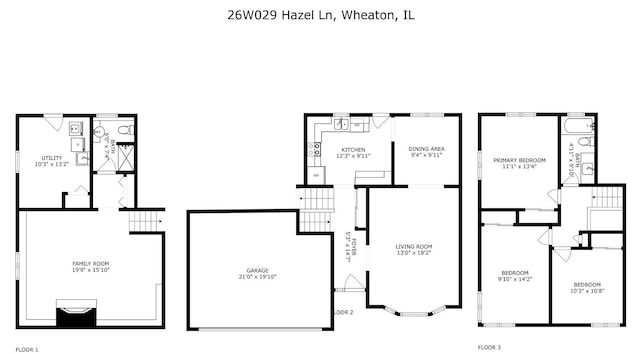 26W029 Hazel Ln, Wheaton, IL 60187 - view of property floor plan