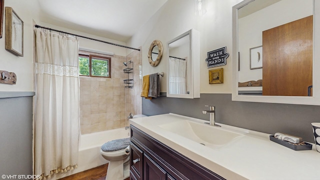 26W029 Hazel Ln, Wheaton, IL 60187 - bathroom featuring vanity and shower / tub combo with curtain
