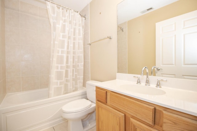 1500 S Halsted St Unit 1B, Chicago, IL 60607 - full bath featuring toilet, vanity, shower / bath combo, and tile patterned flooring