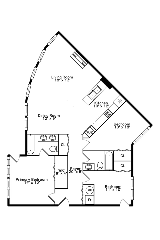1500 S Halsted St Unit 1B, Chicago, IL 60607 - property floor plan