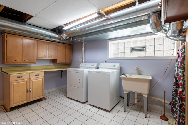 1225 Morgan Ave, La Grange Park, IL 60526 - washroom featuring washer and dryer, cabinet space, and baseboards