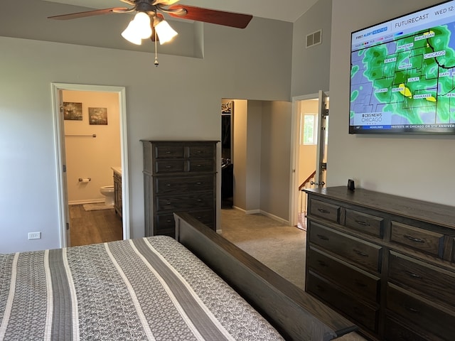 7 Ivy Ct, South Elgin, IL 60177 - bedroom with a ceiling fan, a high ceiling, and connected bathroom