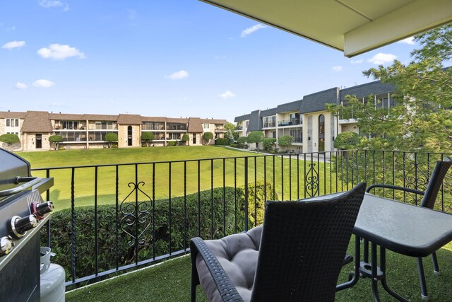 15715 Deerfield Ct Unit 1S, Orland Park, IL 60462 - balcony featuring a residential view and grilling area