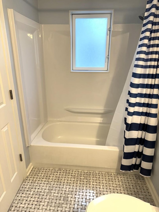 2407 Burbank St, Joliet, IL 60435 - bathroom featuring shower / bath combination with curtain and toilet
