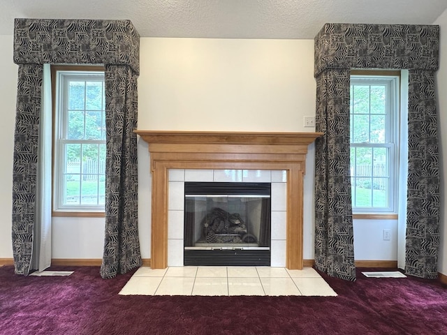 350 Centerpoint Dr N, Bourbonnais, IL 60914 - detailed view of carpet flooring, a fireplace, and baseboards