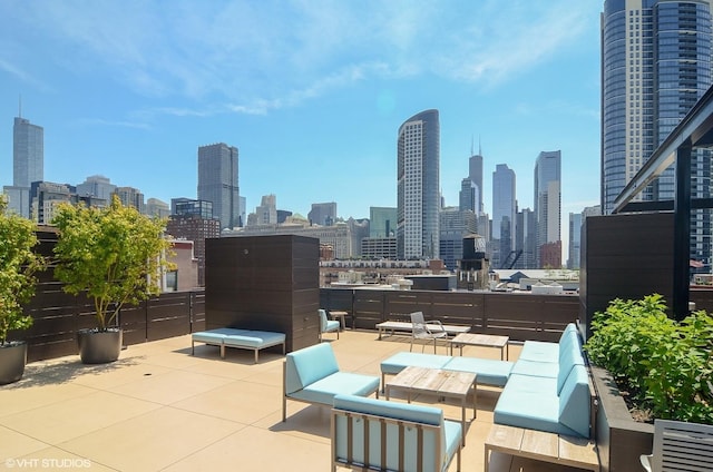 411 W Ontario St Unit 623, Chicago, IL 60654 - view of patio with a view of skyline