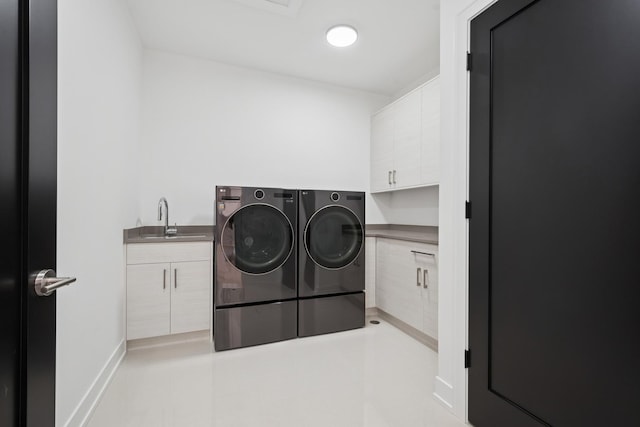 8833 Birch Ave, Morton Grove, IL 60053 - laundry room with cabinet space and washing machine and clothes dryer