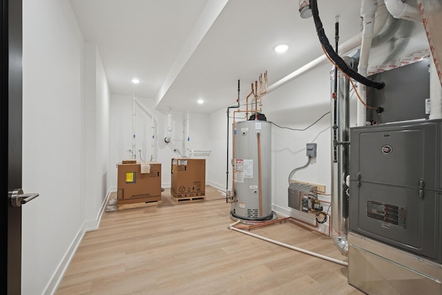 8833 Birch Ave, Morton Grove, IL 60053 - utility room featuring water heater and heating unit