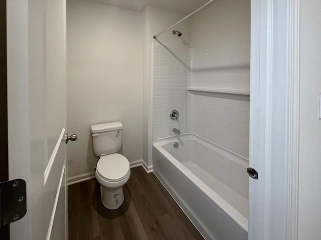 1025 Leeward Ln, Pingree Grove, IL 60140 - bathroom with toilet, wood finished floors, shower / bathtub combination, and baseboards