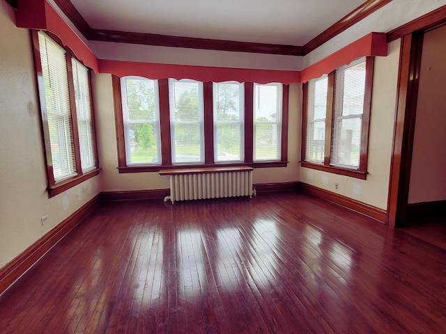 318 W 112th St, Chicago, IL 60628 - spare room featuring radiator, hardwood / wood-style floors, ornamental molding, and baseboards