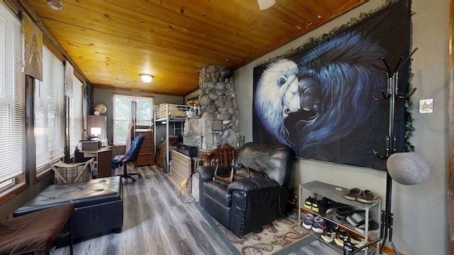 213 Arcadia Dr, Champaign, IL 61820 - office area with wood finished floors and wooden ceiling
