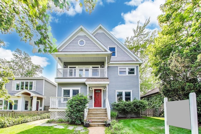 2430 Hastings Ave, Evanston, IL 60201 - view of front of house with a balcony