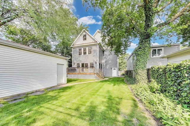 2430 Hastings Ave, Evanston, IL 60201 - back of property featuring a wooden deck and an outdoor structure