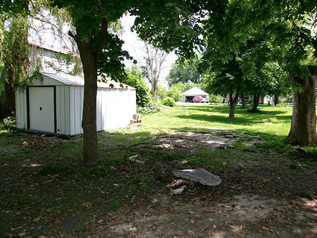 143 W Scott St, Seneca, IL 61360 - view of grassy yard with a shed