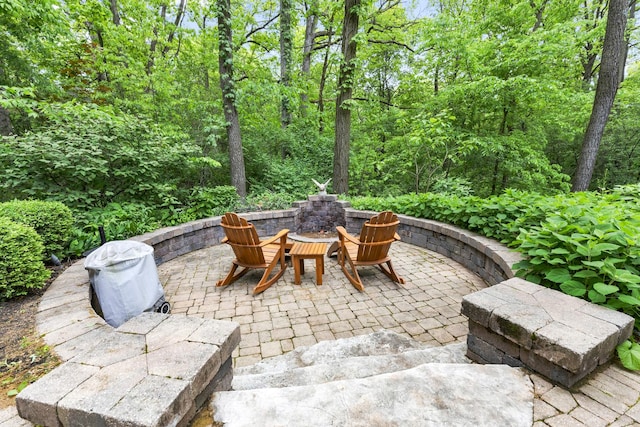218 Delnor Ave, Saint Charles, IL 60174 - view of patio with an outdoor fire pit