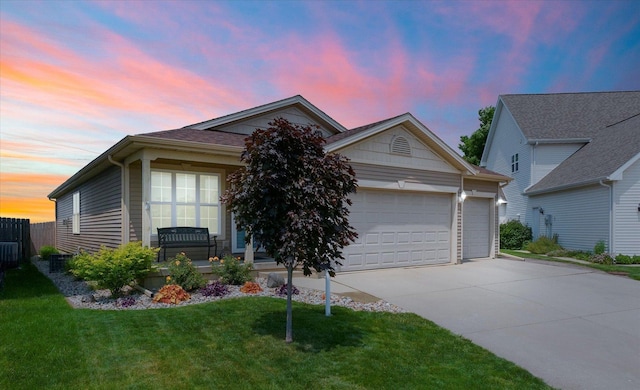 1321 W Ridge Ln, Champaign, IL 61822 - view of front of home featuring driveway, a garage, and central air condition unit