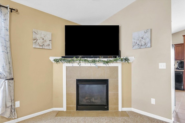 1321 W Ridge Ln, Champaign, IL 61822 - detailed view of a fireplace, black dishwasher, and baseboards
