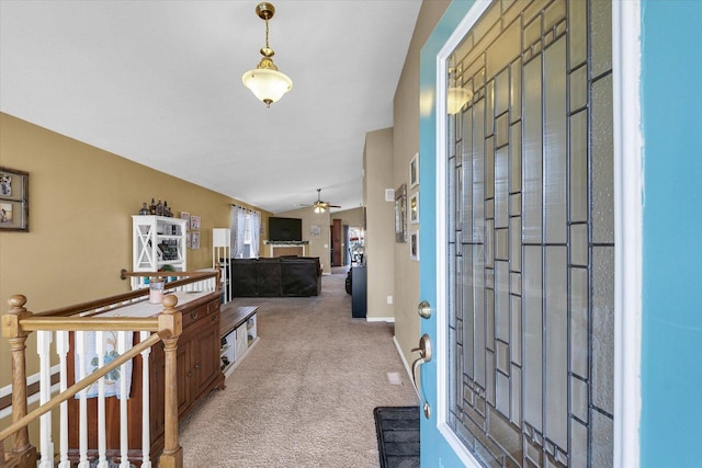 1321 W Ridge Ln, Champaign, IL 61822 - carpeted foyer entrance featuring a ceiling fan and baseboards