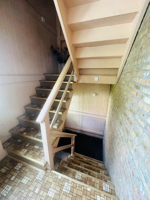 4001 S Albany Ave, Chicago, IL 60632 - staircase featuring wooden walls
