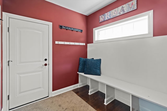 2952 W 100th Pl, Evergreen Park, IL 60805 - mudroom with baseboards and dark wood-type flooring