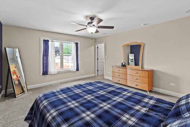 2952 W 100th Pl, Evergreen Park, IL 60805 - bedroom with carpet floors, baseboards, and a ceiling fan