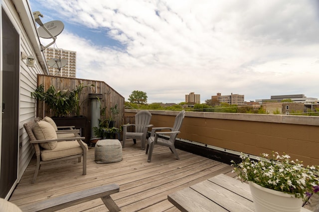 919 W Leland Ave Unit F, Chicago, IL 60640 - wooden deck with a view of city