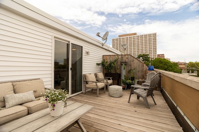 919 W Leland Ave Unit F, Chicago, IL 60640 - wooden terrace featuring an outdoor hangout area