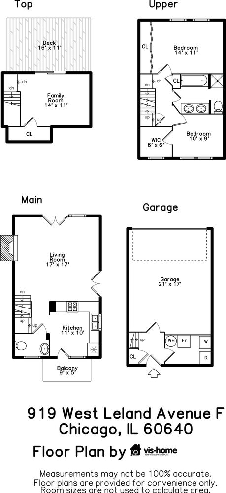 919 W Leland Ave Unit F, Chicago, IL 60640 - floor plan / room layout