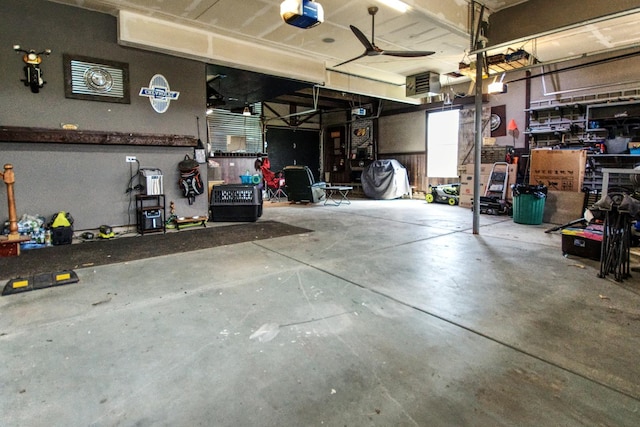 1472 S Saddlebrook Ln, Minooka, IL 60447 - garage featuring a garage door opener, a workshop area, and a heating unit