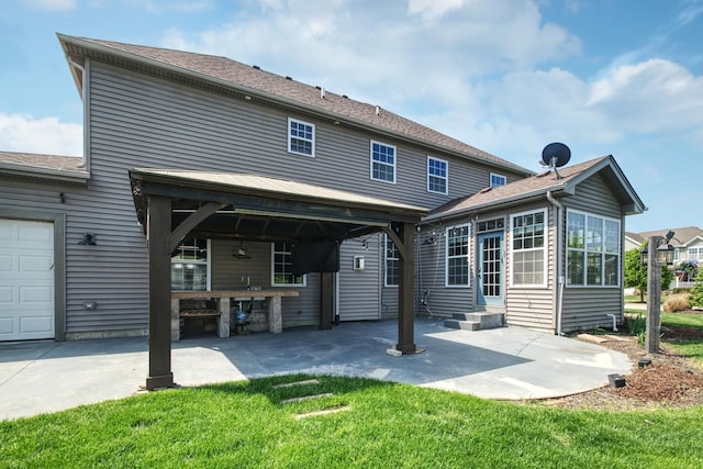 1472 S Saddlebrook Ln, Minooka, IL 60447 - rear view of property featuring a patio and a yard