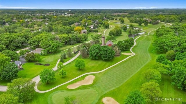 7530 Inverway Dr, Lakewood, IL 60014 - bird's eye view of a local golf course, a large body of water, and a tree filled landscape