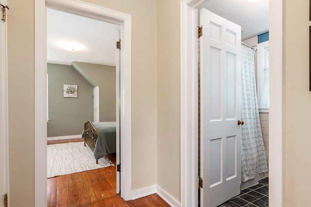 3803 Charles St, Rockford, IL 61108 - hall featuring dark wood-style floors and baseboards
