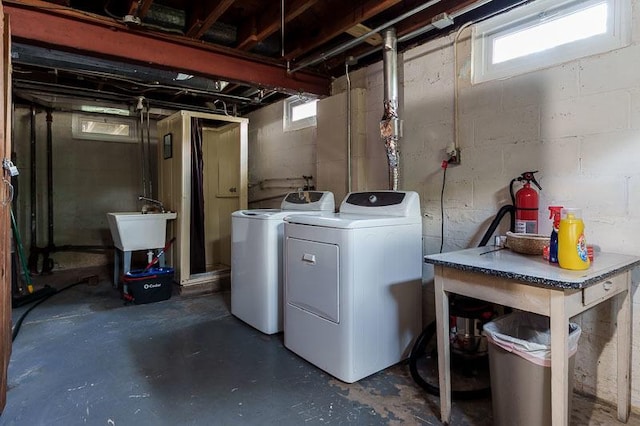 3803 Charles St, Rockford, IL 61108 - basement featuring washing machine and clothes dryer