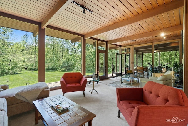 5N477 Curling Pond Rd, Wayne, IL 60184 - sunroom / solarium featuring beam ceiling